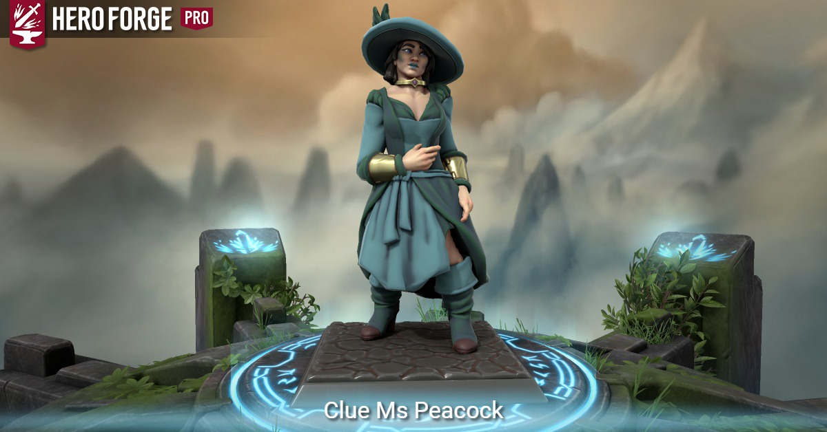 Clue Ms Peacock made with Hero Forge