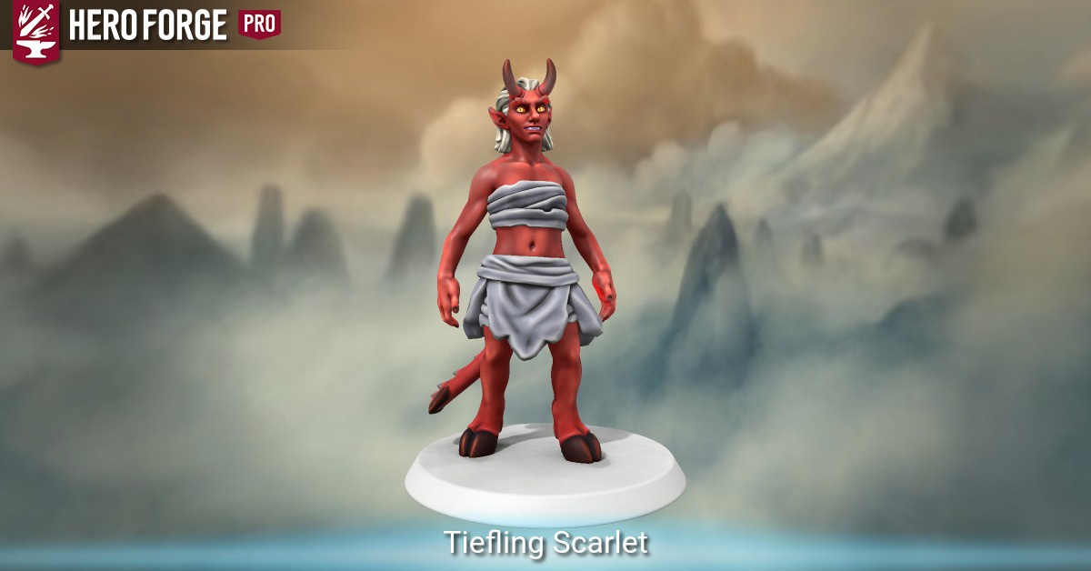 Tiefling Scarlet - made with Hero Forge