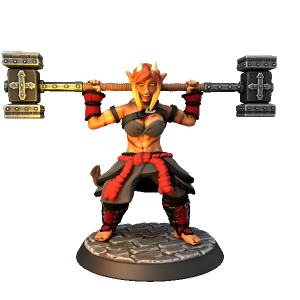 Tiefling Monk Hammer 2 - made with Hero Forge