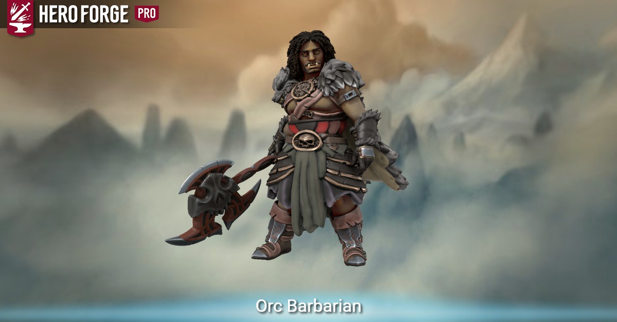 Orc Barbarian - made with Hero Forge